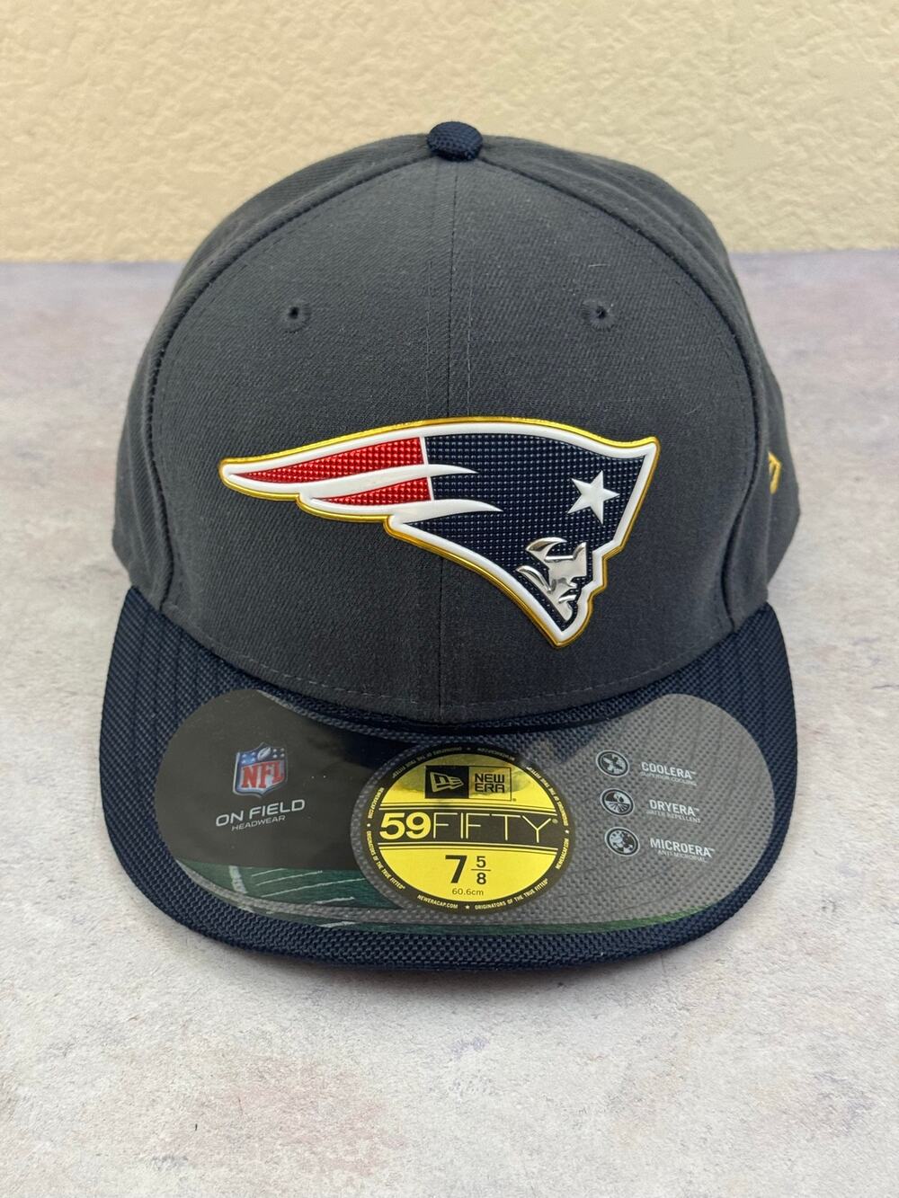 New England Patriots New Era 59FIFTY Fitted Hat Cap Size 7 5/8